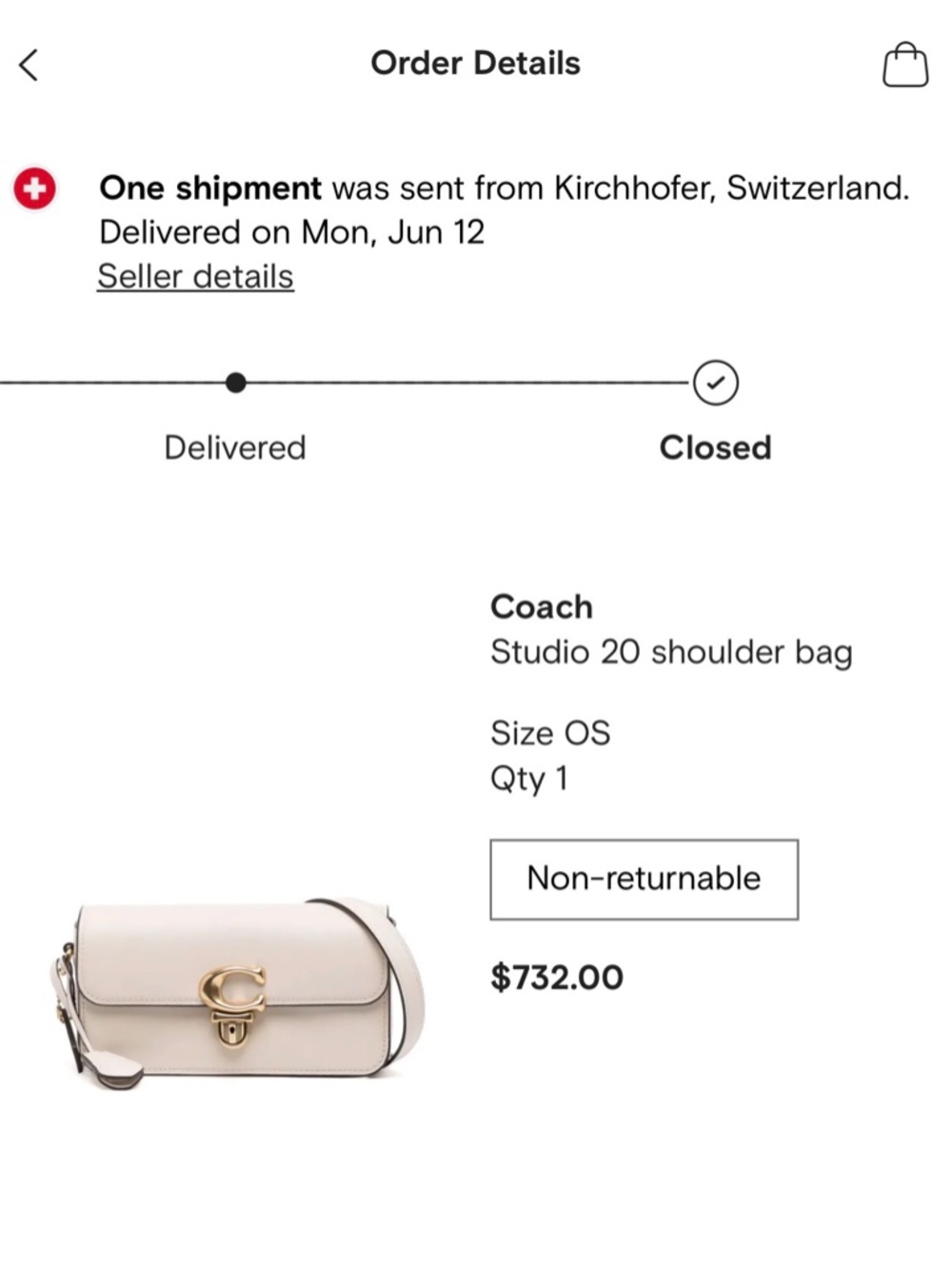 Coach Studio 20 Shoulder Bag in White/Chalk with Gold-Tone Hardware - Picture 8 of 8